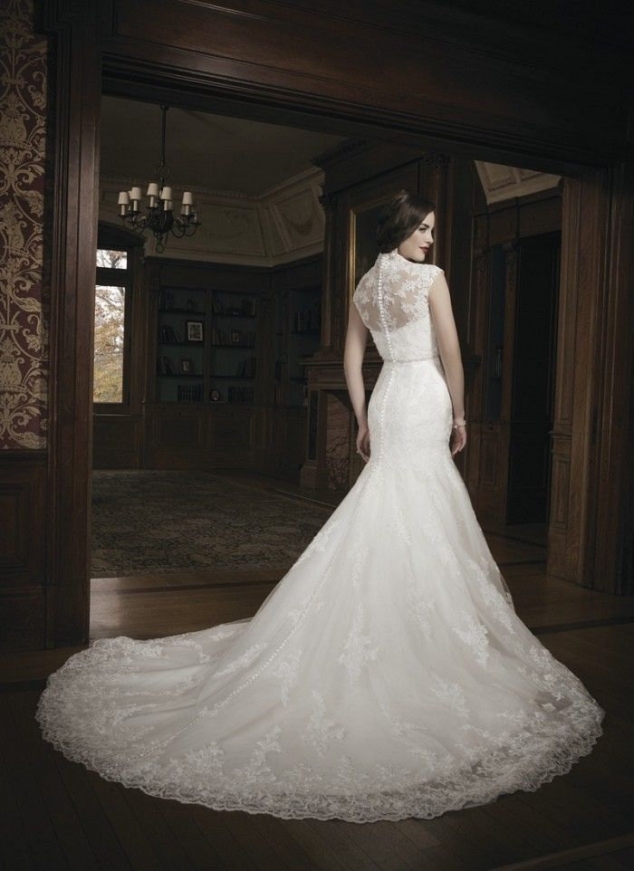 Lace Cap Sleeve Mermaid Wedding Dress Bridal Gown Dresses - Image 2