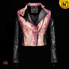 Lambskin Leather Cropped Jacket for Women CW614004