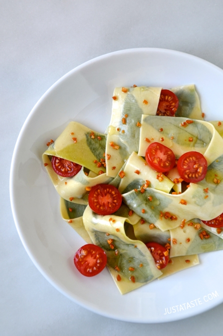 Laminated Basil Pasta with Garlic Brown Butter Sauce