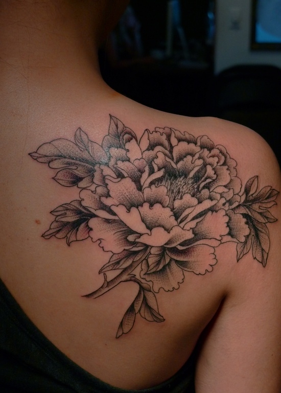 Large flower shoulder tattoo - FaveThing.com