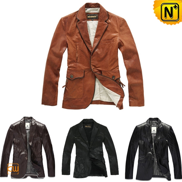 Leather Blazer Jackets for Men CW138510 - cwmalls.com