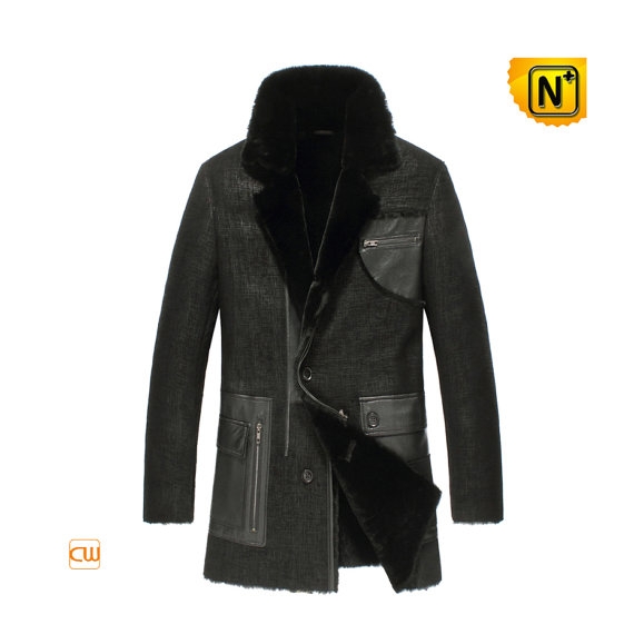 Leather Shearling Coat Mens CW851309