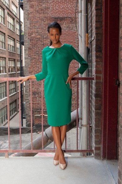 LEXINGTON LONG DRESS - FOREST GREEN