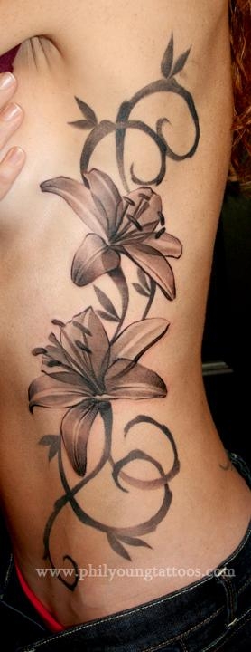 Lily side tattoo