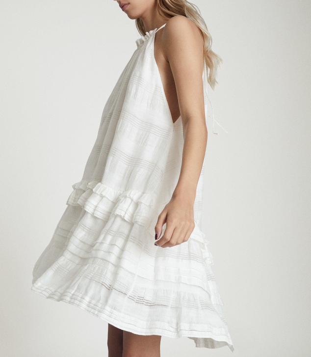 Linen Blend Mini Dress - Image 2