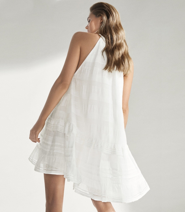 Linen Blend Mini Dress - Image 3