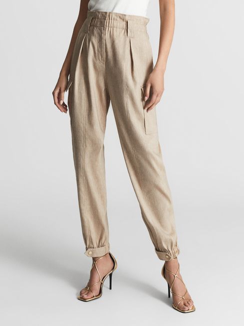 Linen Cargo Trousers - Image 2