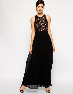 Little Mistress Maxi Dress With Sequin Bodice