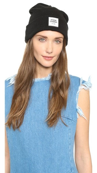 Logo Knit Beanie by Opening Ceremony