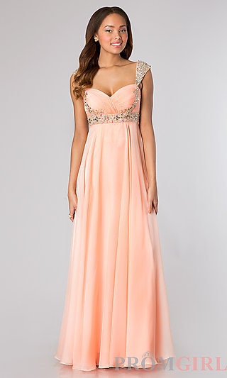 Long Cap Sleeve Prom Dress by Dave and Johnny