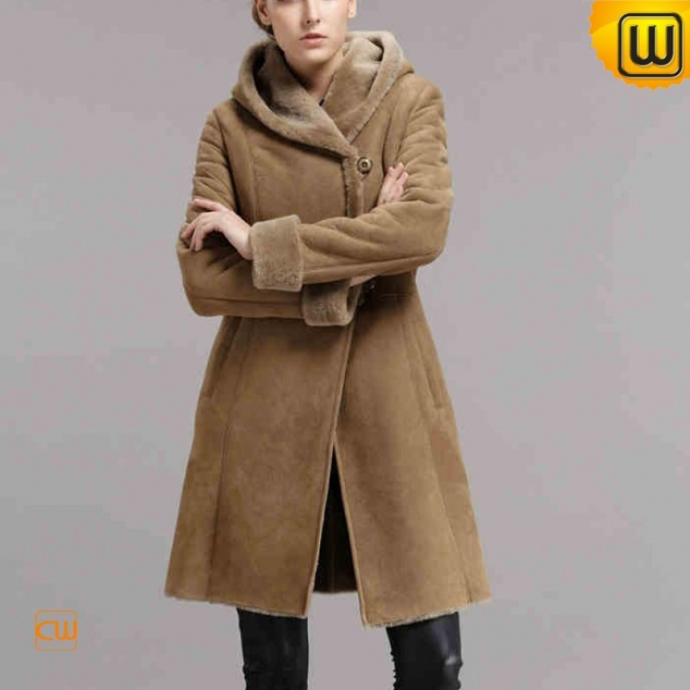 Long Shearling Coat for Women CW640239