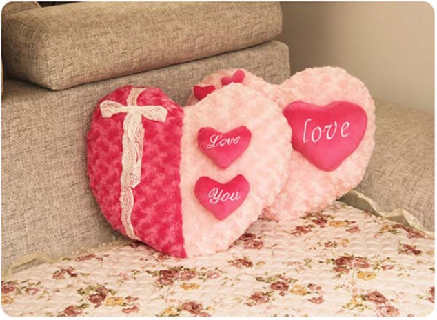 Lovely Pink Heart Shape Soft Wistiti Decorative Pillow