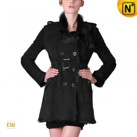 Luscious Women Sheepskin Shearling Pea Coat CW640280