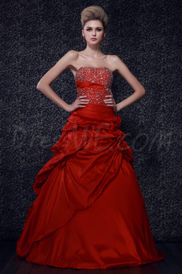 Luxurious A-line Strapless Sleeveless Floor-length Dasha's Prom Dress