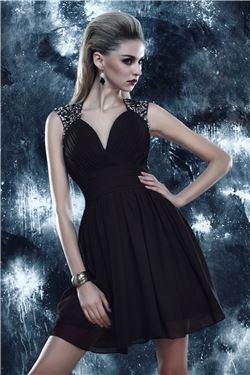 Luxurious A-line V-Neck Mini/Short Dasha s Cocktail/Evening Dress 