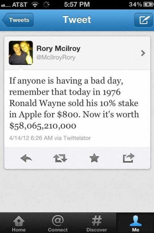 If you're having a bad day remember Ronald Wayne