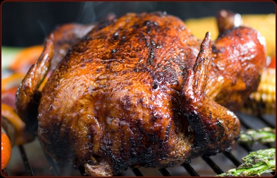 Smoke-roasted Chicken with Garlic Herbed Butter