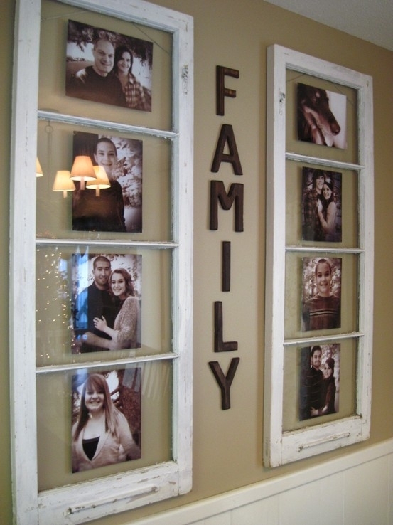 how to use an old window as a picture frame