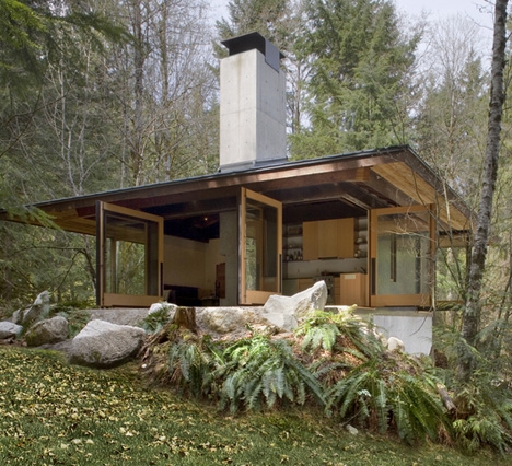 Small wood & concrete cabin