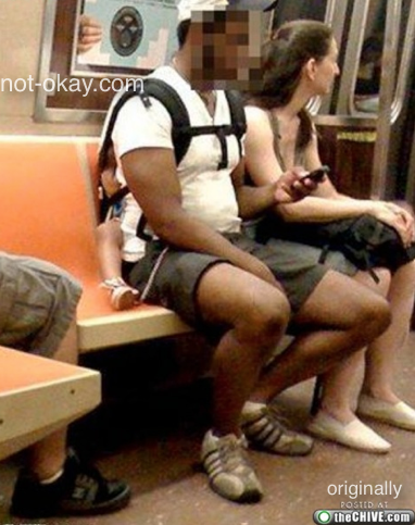Child used as a backrest on the subway