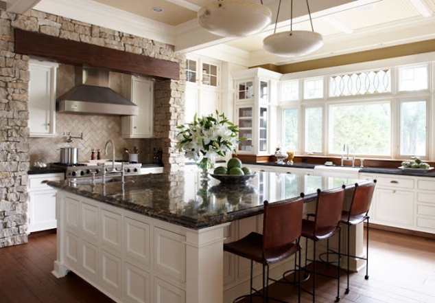 Wonderful large square kitchen island