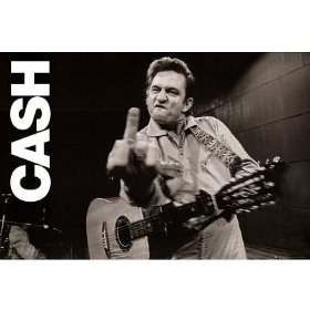 Poster of Johnny Cash giving Middle Finger