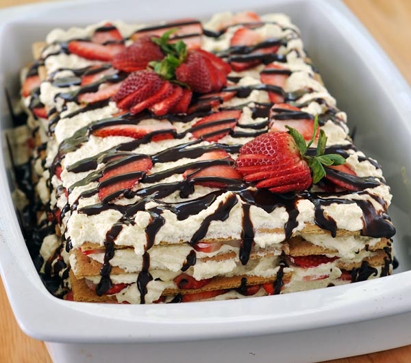 Strawberry Ice Box Cake