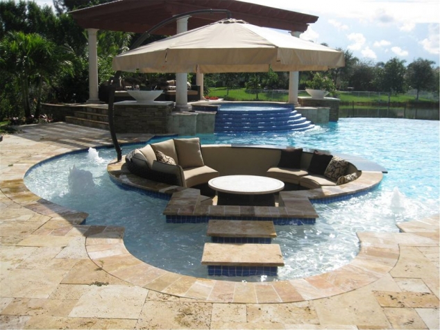 Sunken lounge in swimming pool