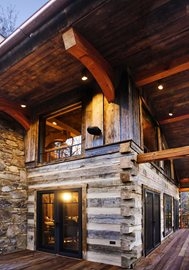 Building a house with a variety of species of reclaimed wood