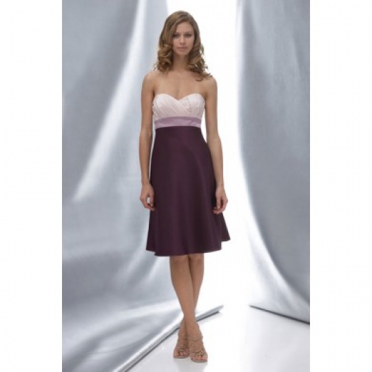 Sweetheart A-line with ruffle embellishment satin bridesmaid dress