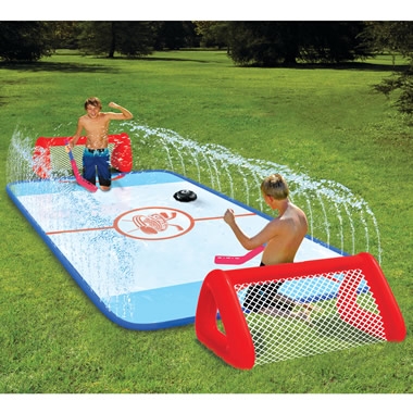 Water Soaked Knee Hockey Rink