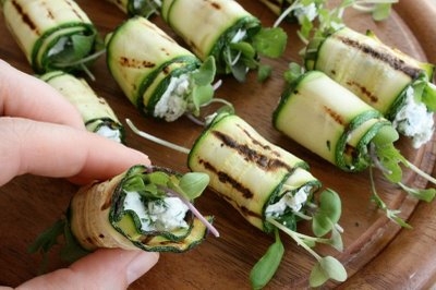 Grilled Zucchini Rolls with Goat Cheese