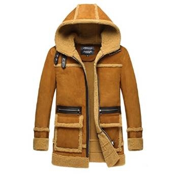 Manchester Mens Sheepskin Shearling Hooded Coat