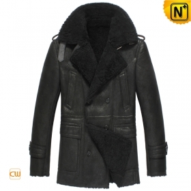 Mens Black Sheepskin Winter Coat CW851306