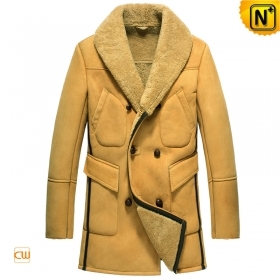 Mens Double Breasted Shearling Coat CW851423