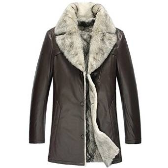 Mens Fur Lined Leather Coat - cwmalls.com