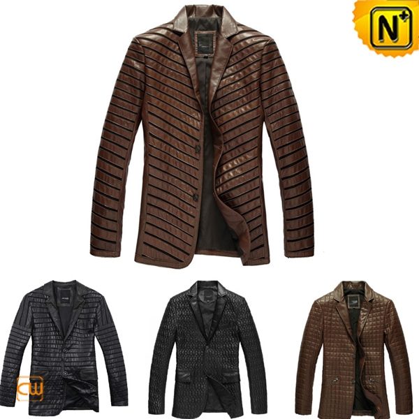 Mens Leather Blazers Jacket CW138170 - cwmalls.com