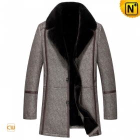 Mens Leather Shearling Sheepskin Coat CW851289
