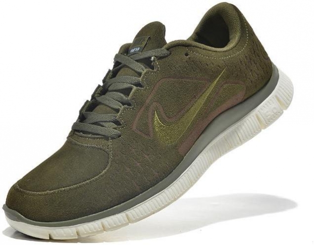 Mens Nike Free Run 3 Laser Shoes Army Green