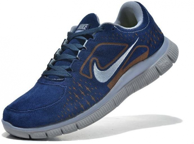 Mens Nike Free Run 3 Laser Shoes Dark Blue Silver