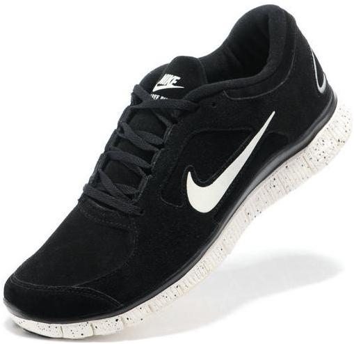 Mens Nike Free Run 3 Leather Black White Shoes