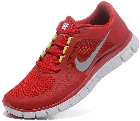 Mens Nike Free Run+ 3 Red White Shoes