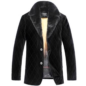 Mens Quilted Shearling Mink Fur Coat