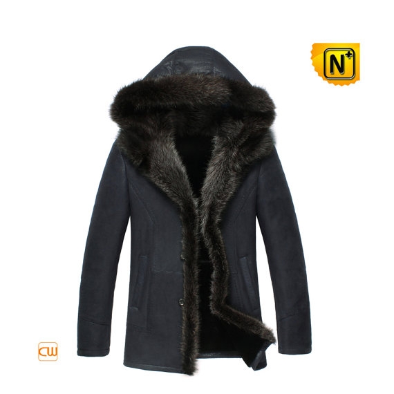 Mens Shearling Jacket with Hood CW851332