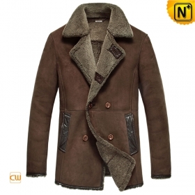 Mens Shearling Sheepskin Leather Coat CW851155