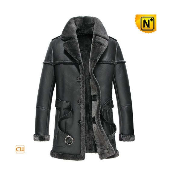Mens Sheepskin Coat Black CW878578