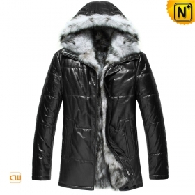 Mens Sheepskin Fur Trench Coat With Hood CW848366