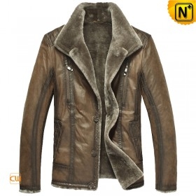 Mens Sheepskin Leather Biker Jacket CW819427