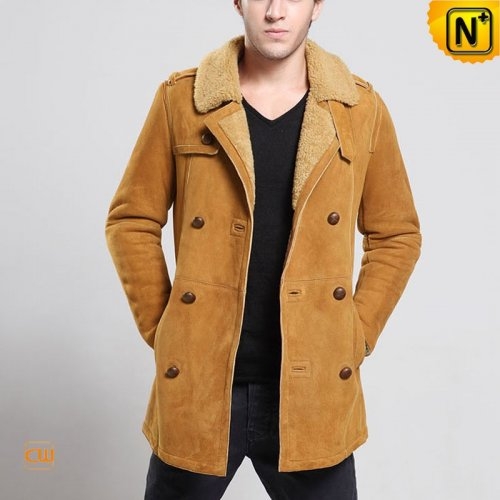 Mens Sheepskin Leather Coats Custom Made CW878265