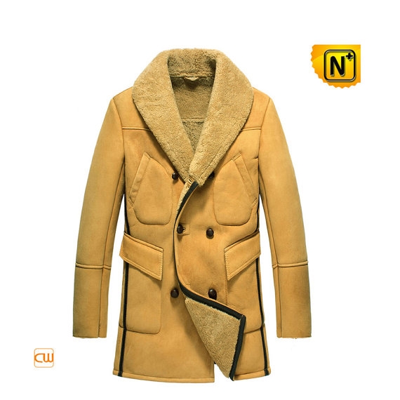 Mens Sheepskin Shearling Leather Car Coat CW851413